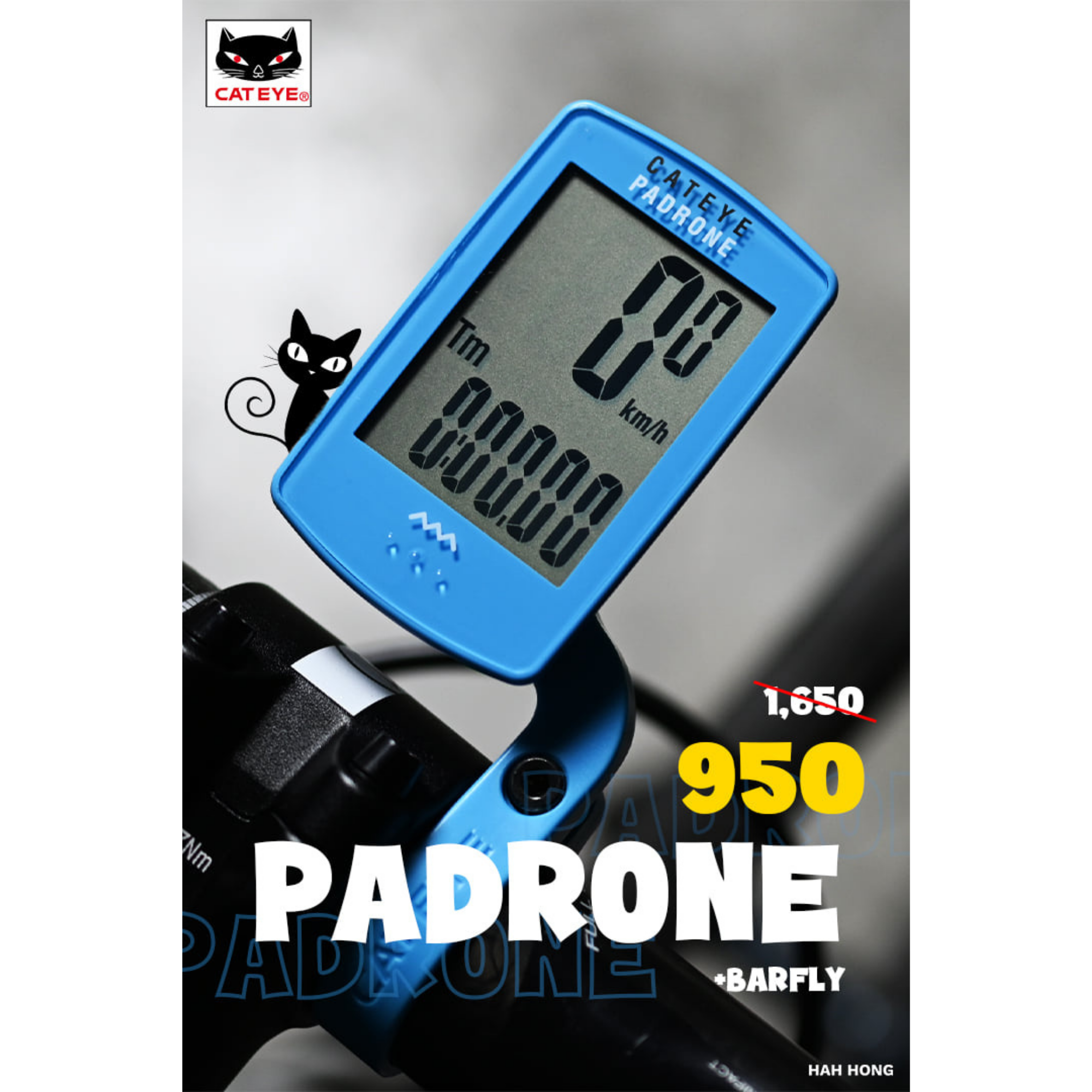 ไมล์จักรยานไร้สาย CATEYE PADRONE CCPA100W บาร์ฟลาย OF100 ไมล์แคทอายแถมขาไมล์