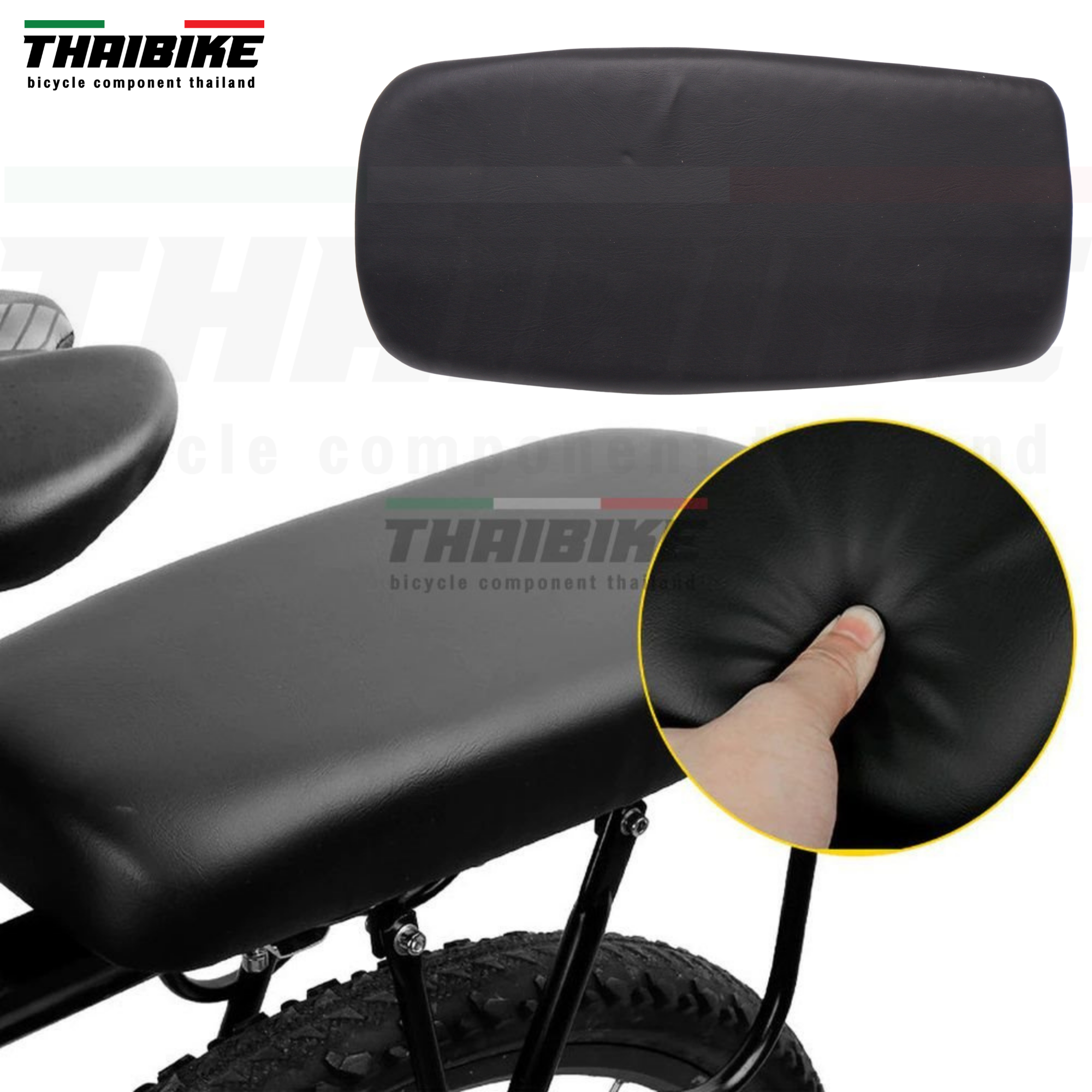 เบาะนั่งหลังสำหรับติดตะแกรงหลังจักรยาน แบบมีตัวล็อคล่าง