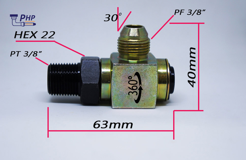 ข้อต่องอ 90องศา แบบหมุนได้ 360 / Swivel Joints : Swivel fitting