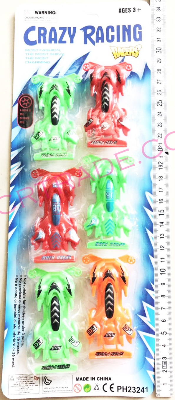 รถแข่งทาเมย่าสีสด 6 ชิ้นแผงใหญ่ 34.5 ซม.