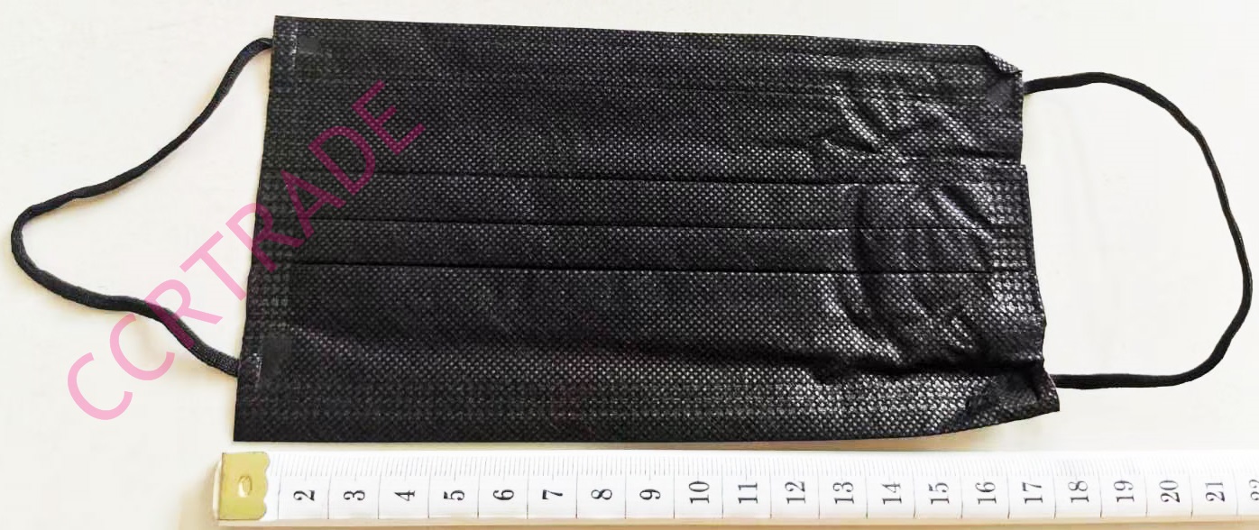 ผ้าปิดจมูกสไตล์เกาหลี 10 ชิ้น(ดำล้วน) 22.5 ซม.