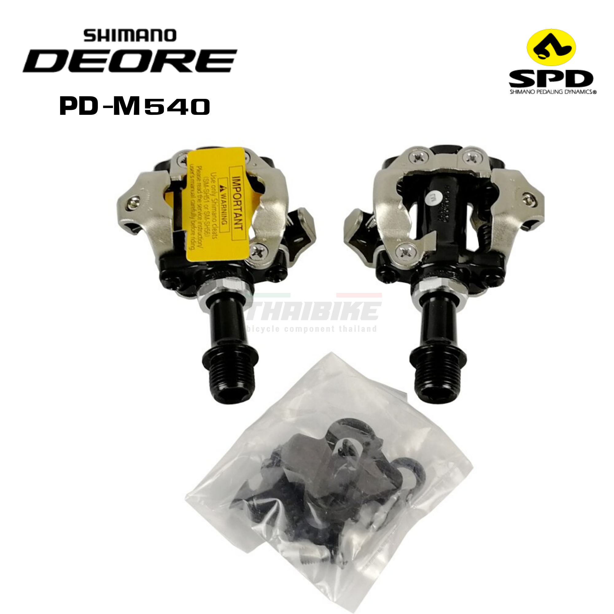 บันใดจักรยานเสือภูเขาชิมาโน่ SHIMANO PD-M540, สีดำ, พร้อม Cleat set