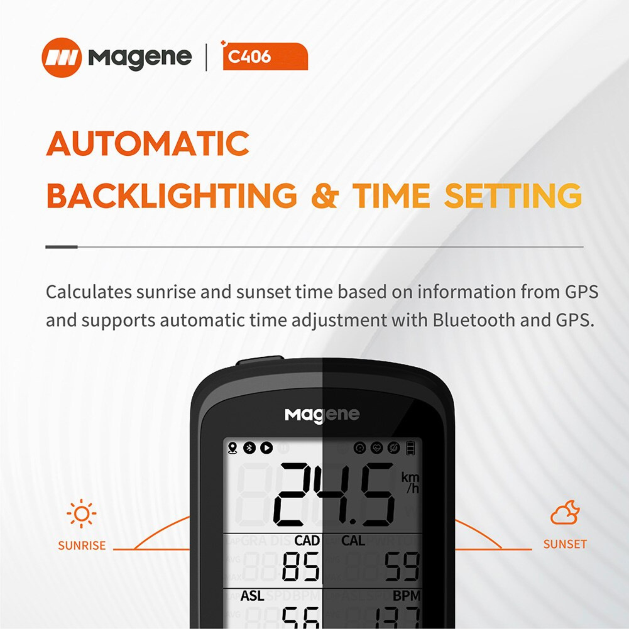 ไมล์จักรยานแบบ GPS Magene C406 GPS Waterproof จอ 2.5 LCD Display Waterproof Support Bluetooth Ant