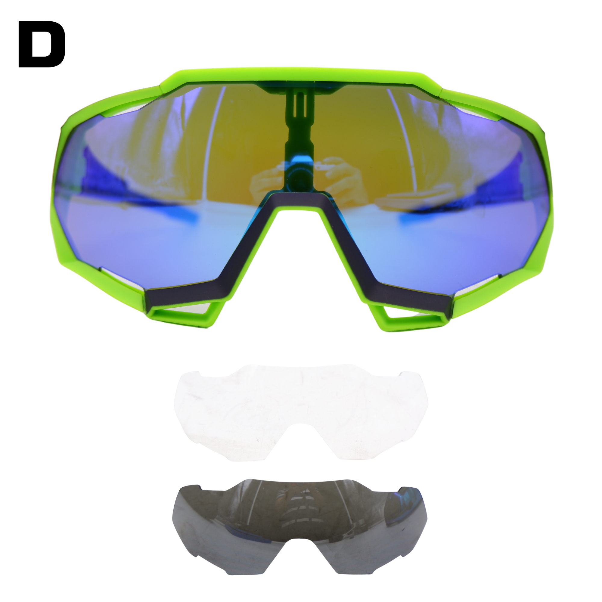 แว่นตาปั่นจักรยาน T-REX แบบเปลี่ยนเลนส์ 3 เลนส์ รุ่น 9312 สี ใส ดำ รุ้ง