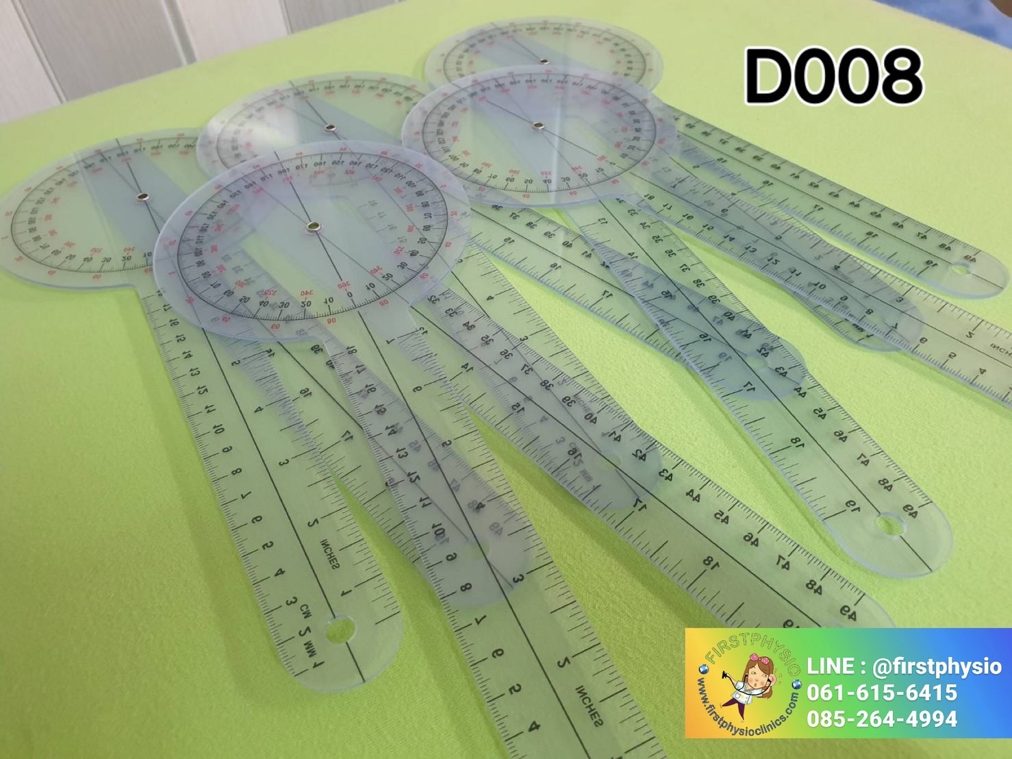 ไม้บรรทัดวัดมุมทางการแพทย์พลาสติก 360 องศา โกนิโอมิเตอร์ ขนาด 12 นิ้ว Goniometer