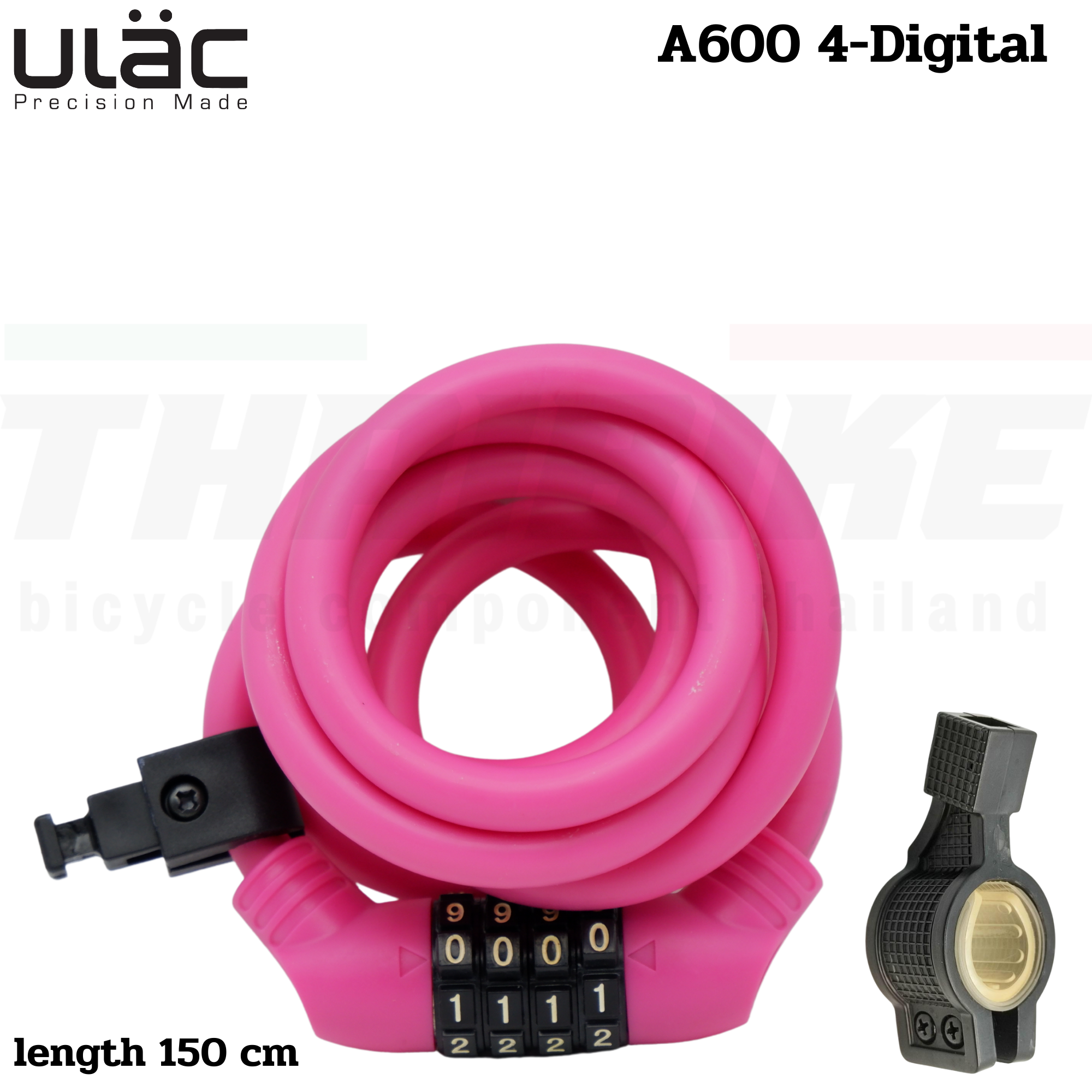 สายล๊อคจักรยานแบบรหัส ULAC รุ่น A600 4-Digital Code Password