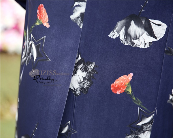 ST112- **พรีออเดอร์**สูทยาวแฟนซีผู้ชายสีน้ำเงินลายดอกไม้ ชุดสูทเจ้าบ่าว สูทแฟนซี ถ่ายพรีเวดดิ้ง & ชุดแต่งงานแฟนซี (Fancy wedding dress) สูทยาวผู้ชายสีน้ำเงินลายดอกไม้
