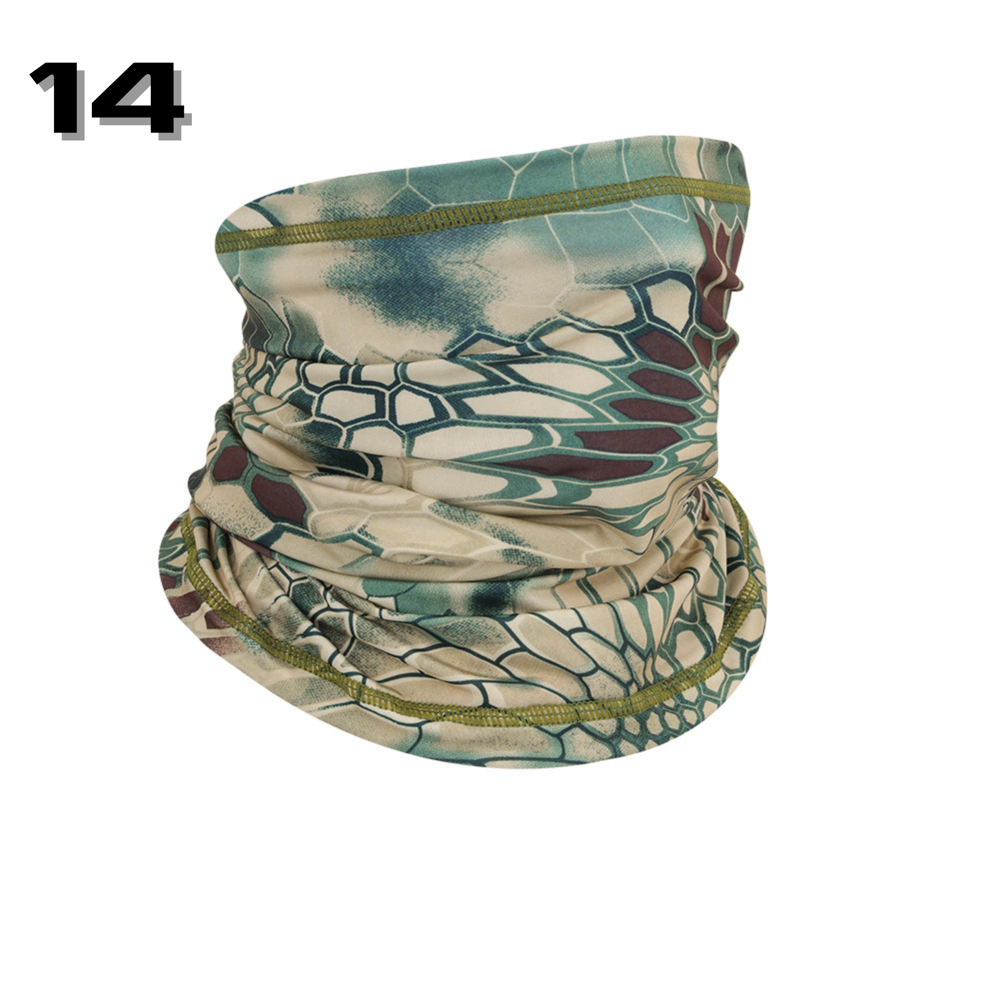 ปั่นจักรยาน ตกปลารุ่นเย็บขอบ ผ้าคลุมหัวทั้งใบ ผ้าบัฟแบบลาย กันแดด กันฝุ่น เช็ดเหงื่อ ผ้ากันเหงื่อ ลายสวย ลายพราง