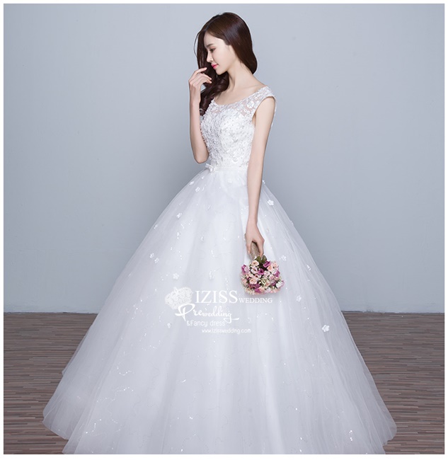 BR206 **พรีออเดอร์**ชุดแต่งงาน&ชุดเจ้าสาวแบบยาวสีขาวเกรดพรีเมี่ยม หรูหราน่ารัก สวยโดดเด่นไม่ซ้ำใคร