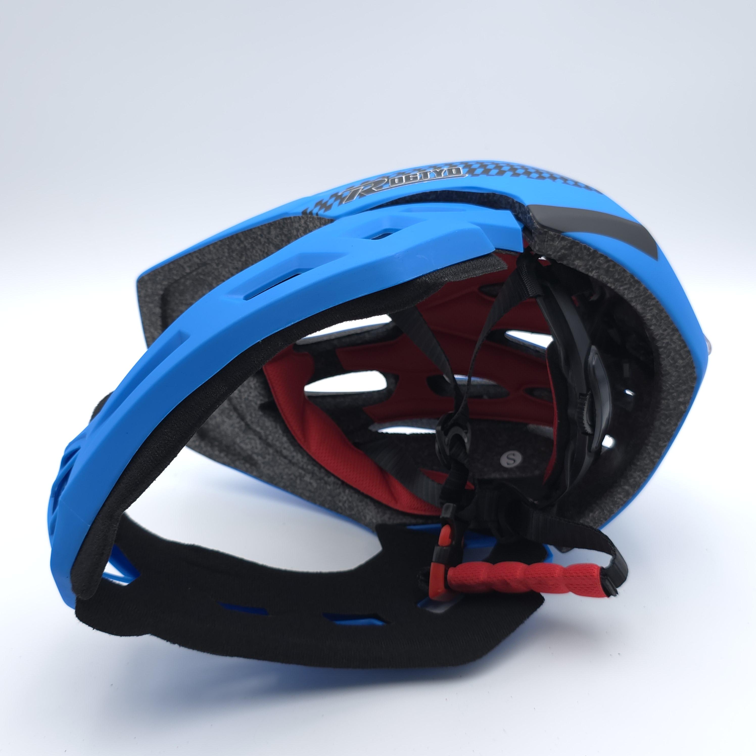 หมวกจักรยานเด็ก เต็มใบ สีฟ้าดำ 46-53 ซม.