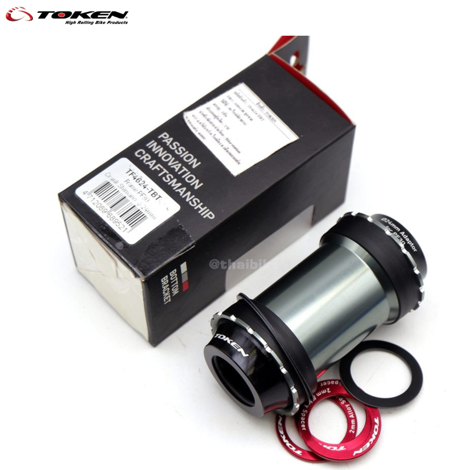 กะโหลกจักรยาน TOKEN TF4624-TBT กระโหลก Frame PF30 Crank Shimano 24mm