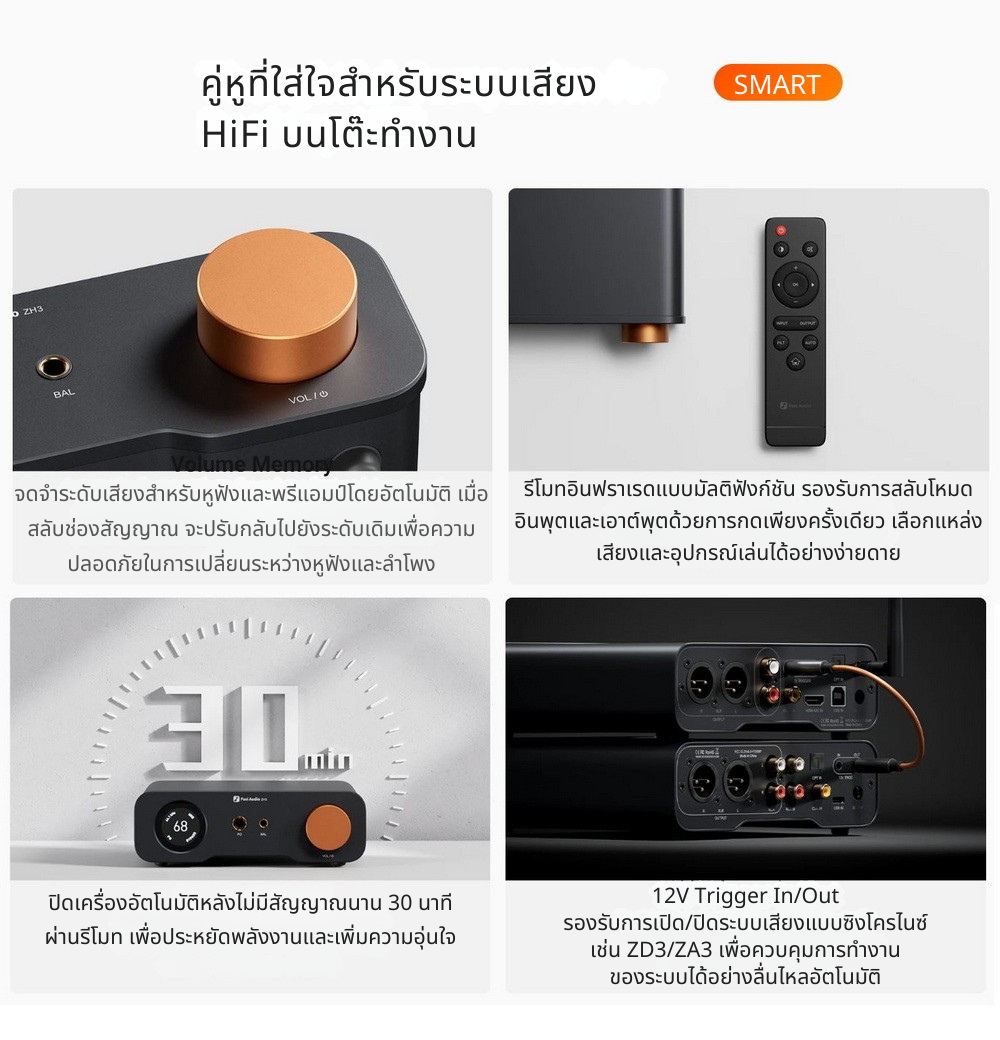 Fosi Audio ZH3 DAC/AMP ตั้งโต๊ะแบบ All-in-One สำหรับระบบเสียงเดสก์ท็อป ประกันศูนย์ไทย