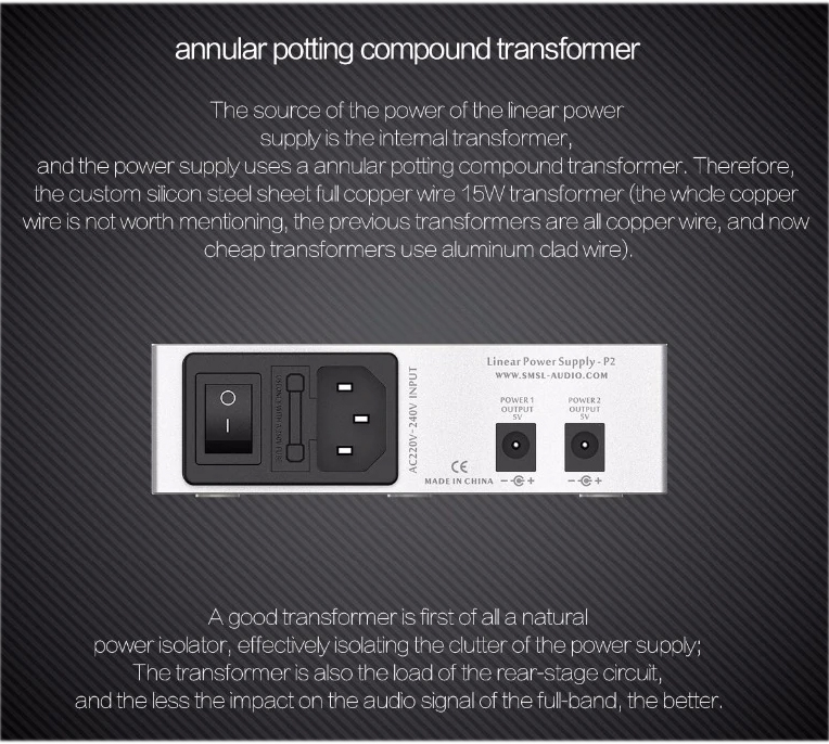 ขาย SMSL P2 แหล่งจ่ายไฟแบบ linear สำหรับ SMSL DAC& ประกันศูนย์ไทย