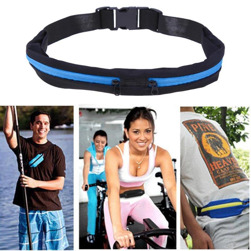 กระเป๋าคาดเอววิ่ง ปั่นจักรยาน แบบสองซิบ กระเป๋าเข็มขัด