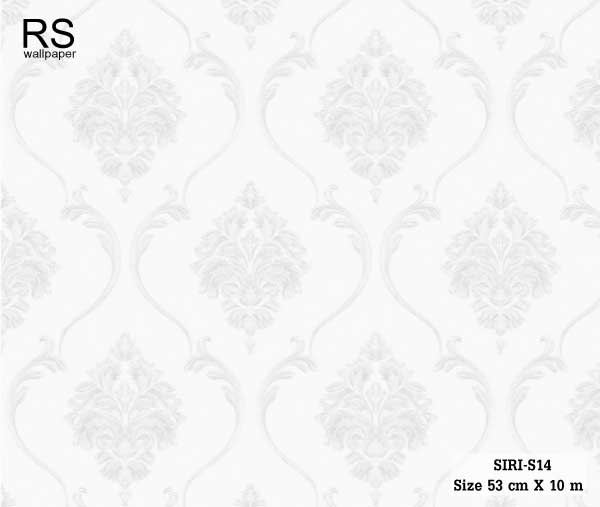 วอลเปเปอร์ ลายหลุยส์คลาสสิคสีเทาเงิน พื้นสีขาว SIRI-S14