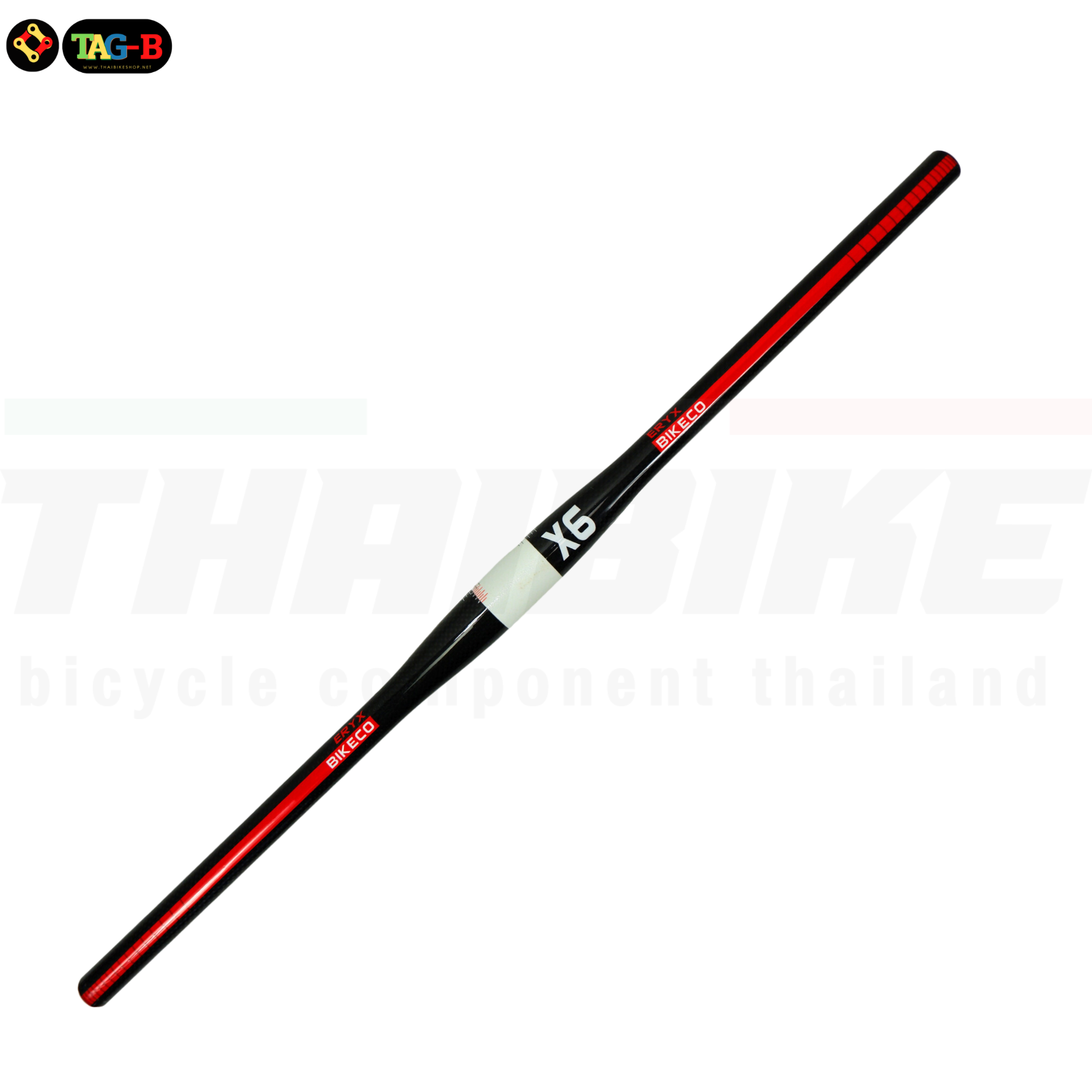 แฮนด์จักรยานเสือภูเขาคาร์บอน BIKECO X6 31.8 งานเบา แบบยก แบบตรง