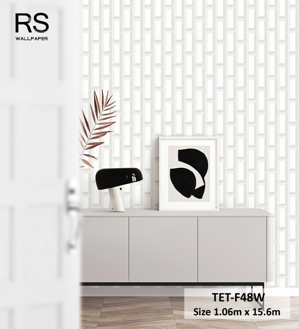 วอลเปเปอร์ สไตล์โมเดิร์น สีขาวเทา TET-F48W