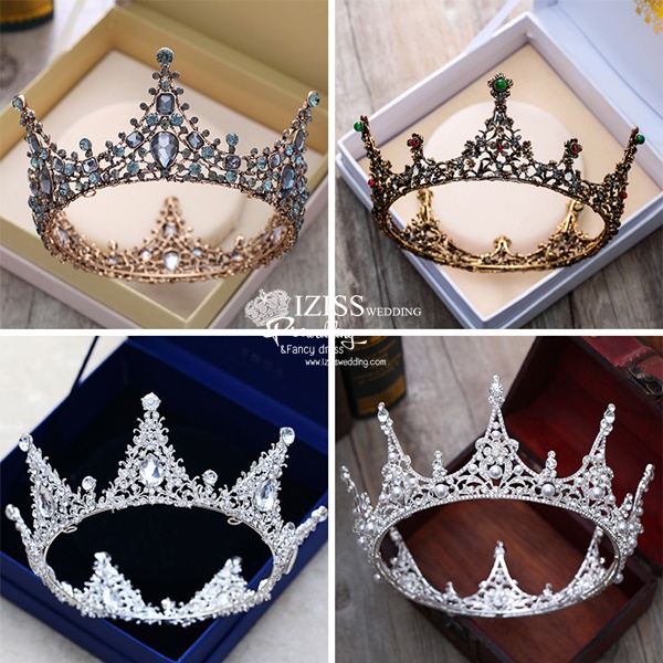 AC031 **รวม10แบบเทียร่าสวยๆ**พรีออเดอร์เทียร่า มงกุฎเพชร ต่างหูและสร้อยคอ ชุดเครื่องประดับเจ้าสาวสวยหรูดุจเจ้าหญิง