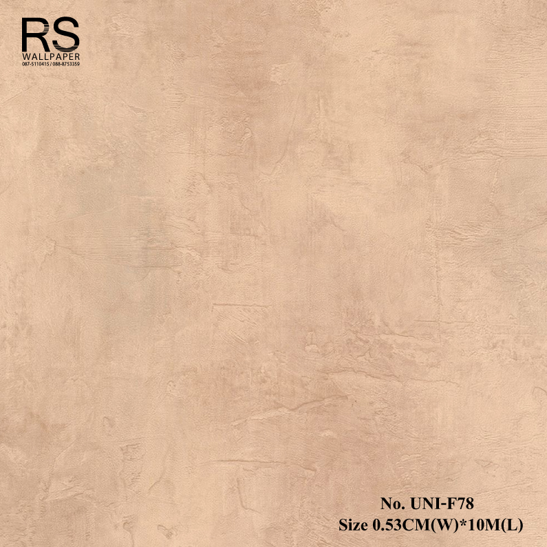 วอลเปเปอร์ติดผนัง ลายปูนเปลือย สีน้ำตาลโอรส No.UNI-F78