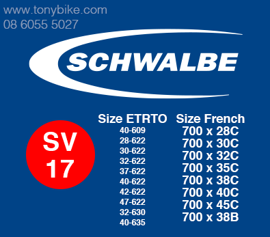 ยางใน Schwalbe 700x28-45c SV17