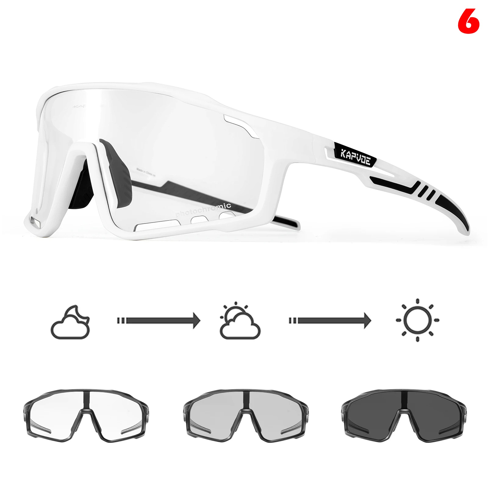 แว่นตากันแดดโฟโตโครมิกปรับแสงออโต้ Kapvoe TK76 X76 ปั่นจักรยาน วิ่ง เดินป่า