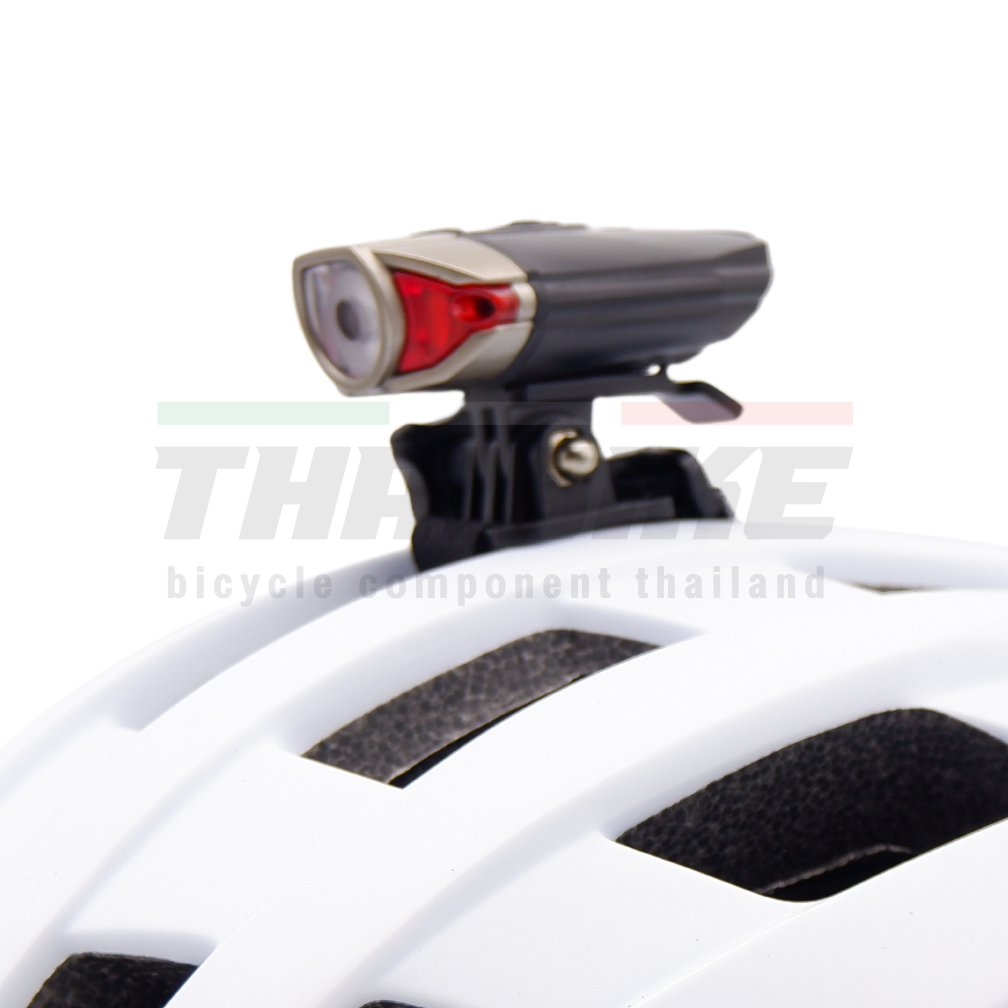 ไฟหน้าจักรยาน BUG HJ-039 SUPER LAVA 300Lumen ชาร์จ USB แถมที่ติดหมวก ติดเมาส์