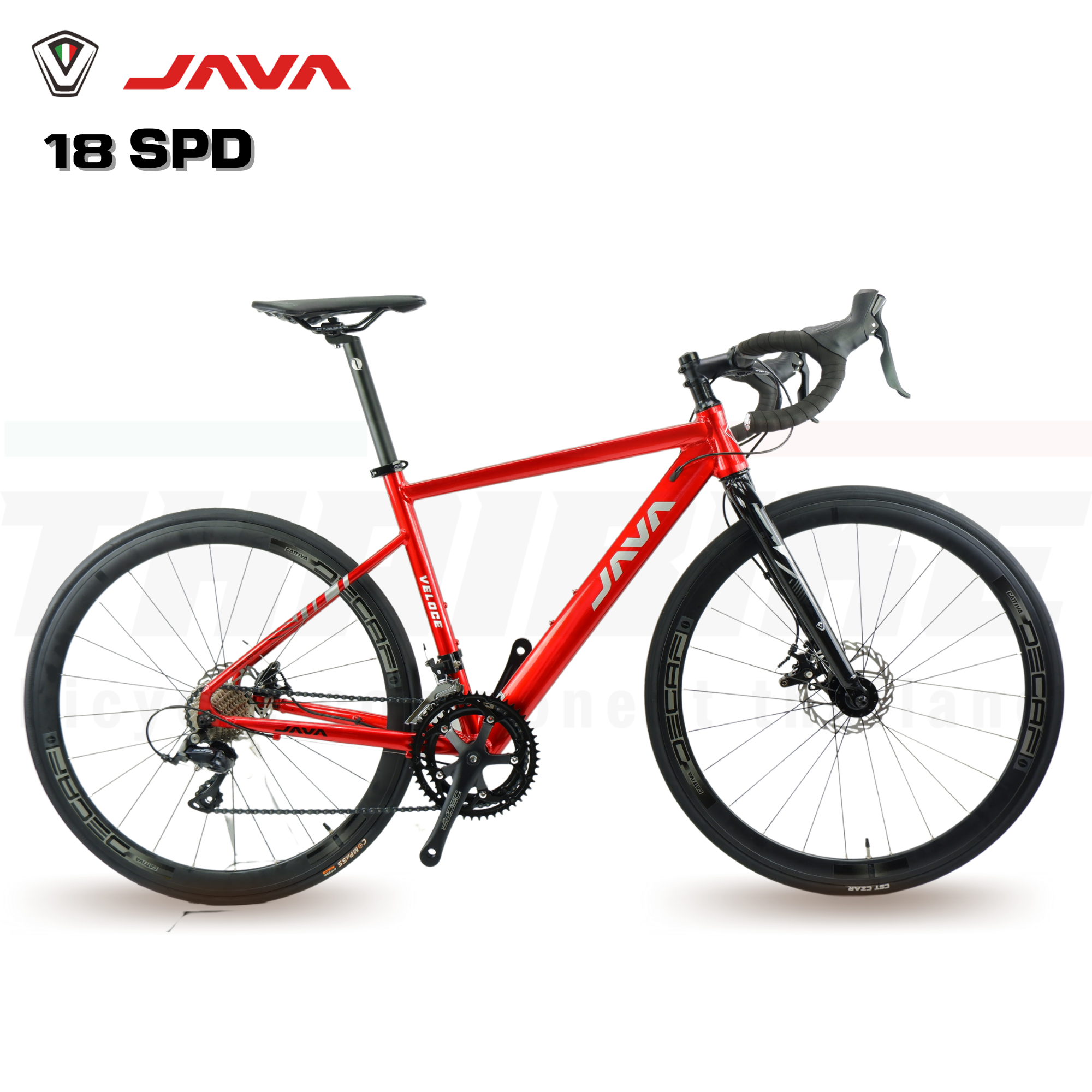 จักรยานเสือหมอบอลูมิเนียมดิสก์เบรค JAVA VELOCE 3D 18 สปีด