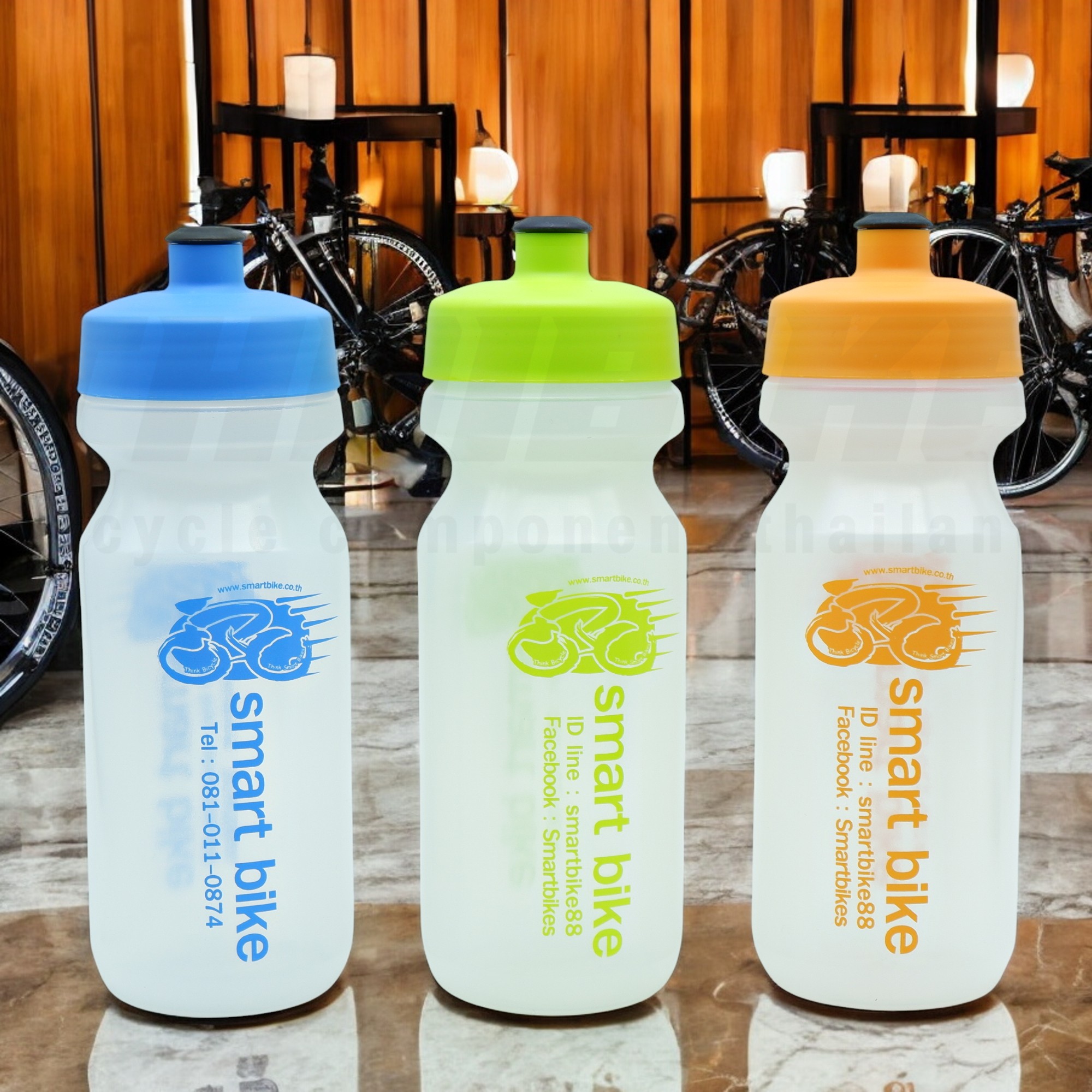 ขวดน้ำปั่นจักรยานแบบขวดใส SMARTBIKE สีใส 600ml translucent