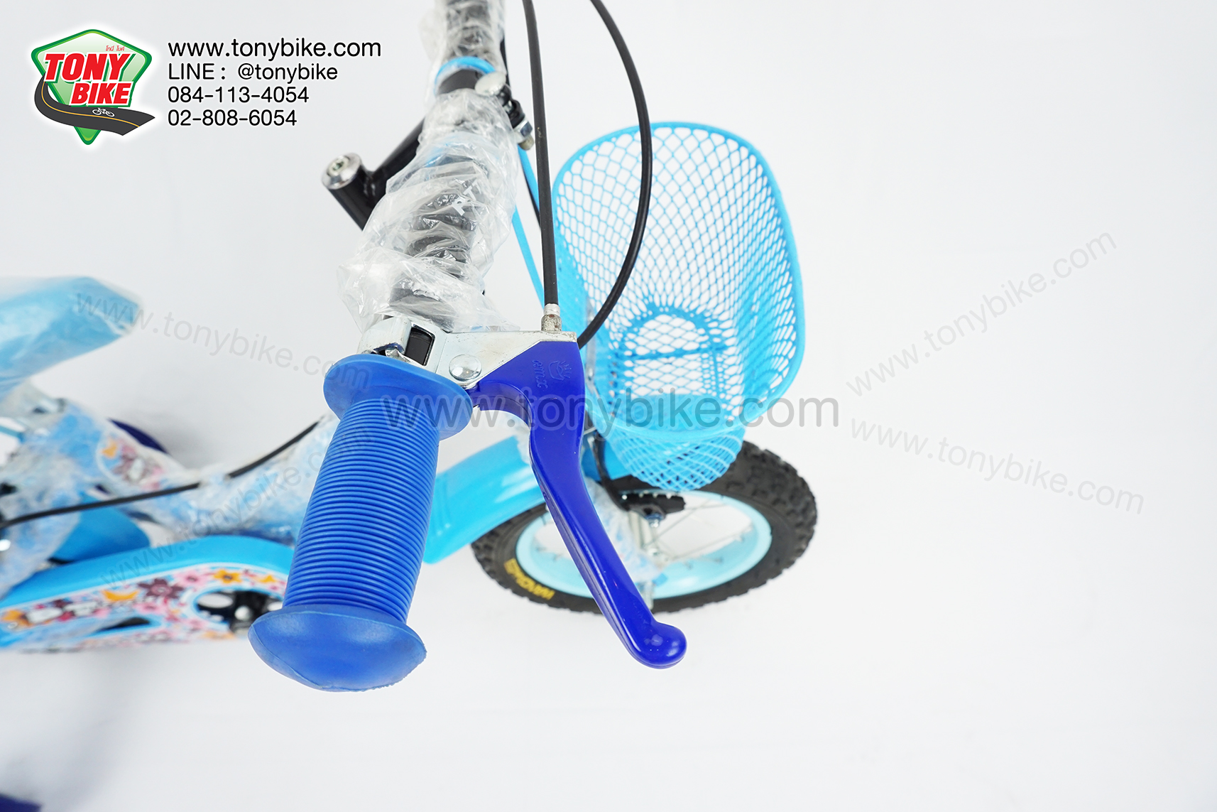 จักรยานเด็ก ล้อ 12 นิ้ว แฮนด์ตรง สีฟ้า