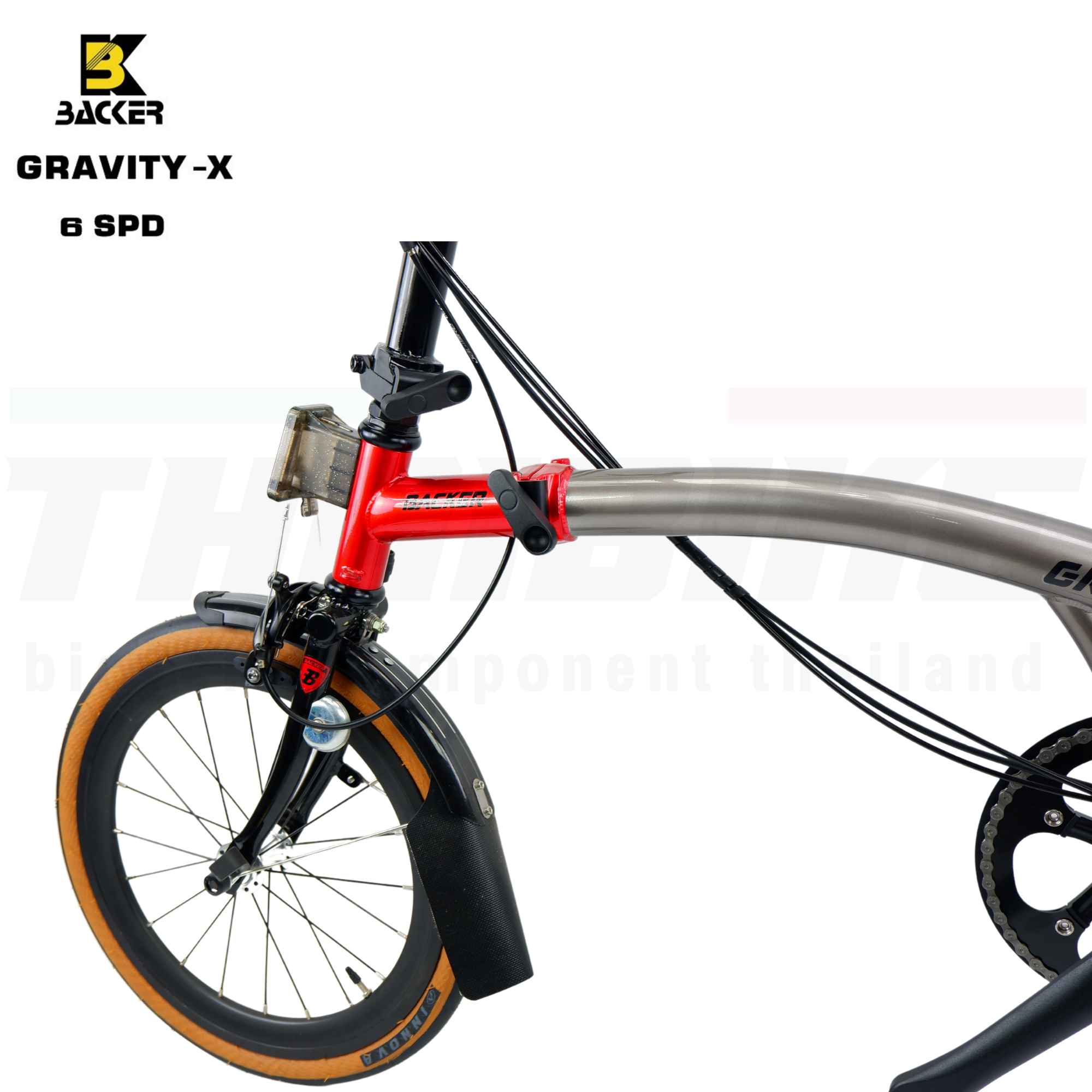 จักรยานพับ BACKER รุ่น Gravity-X รุ่น 6 สปีด แฮนด์ตรง