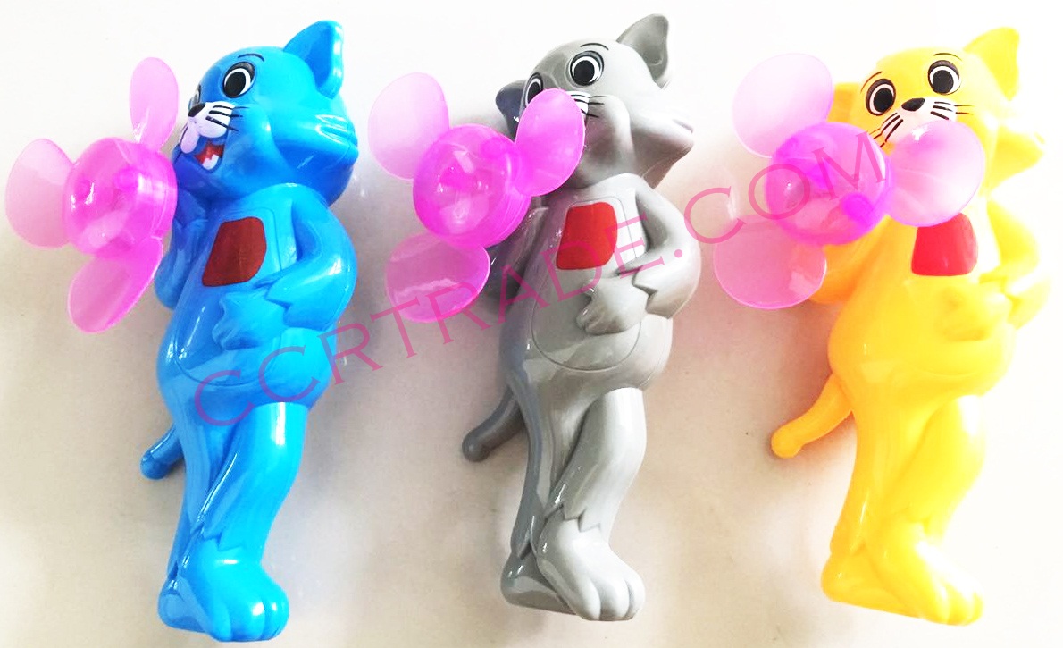 พัดลมแมว มีไฟ 12 ชิ้นกล่อง 16 ซม.