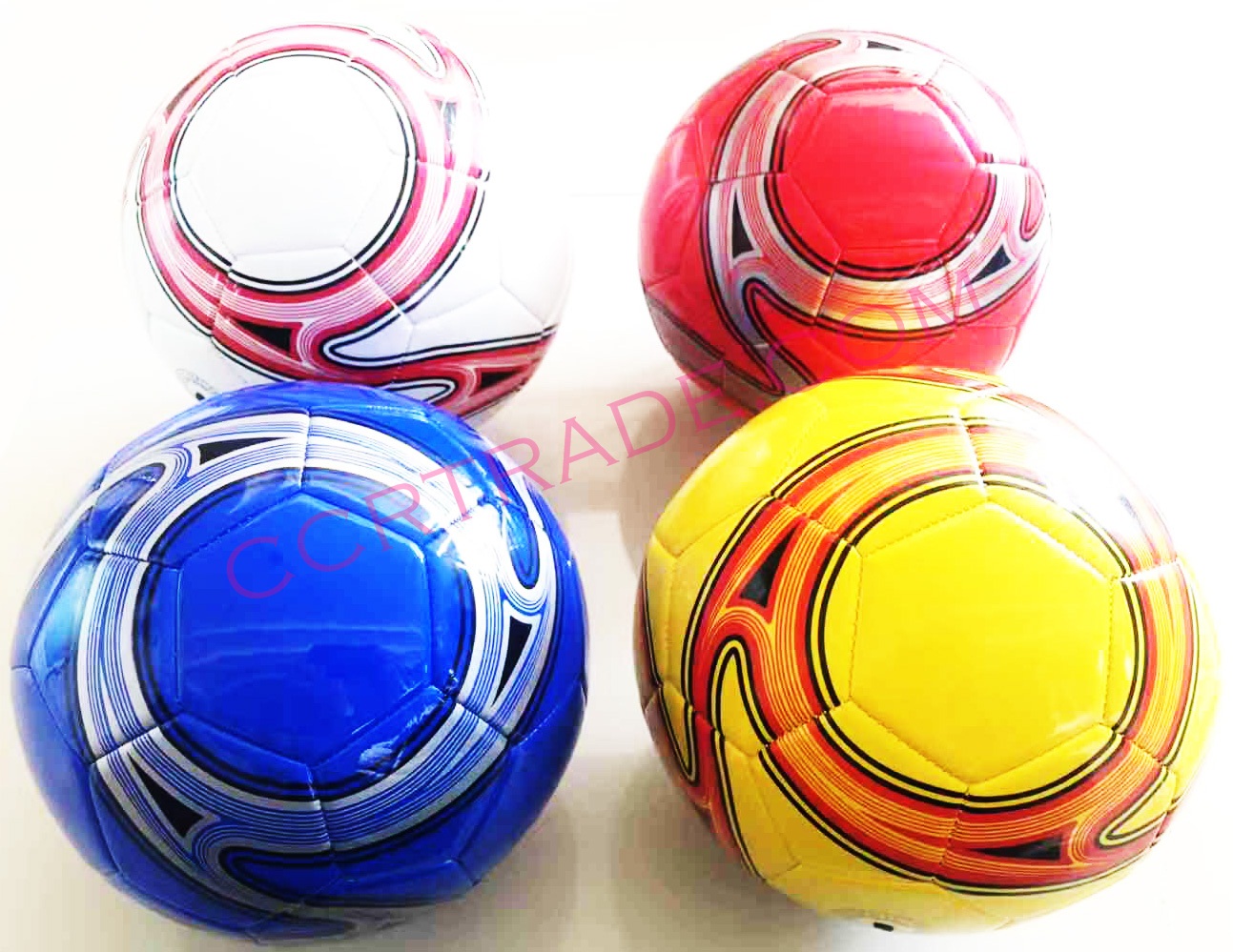 บอลหนังนิ่ม No. 5 (ลายพายุสีสด)+ถุงตาข่าย 24 ซม.(1x3)