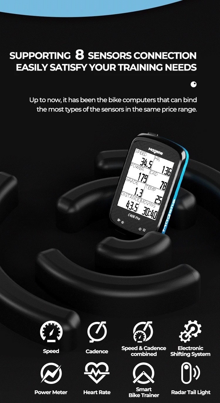 MAGENE : C406 Pro ไมล์ GPS พร้อมระบบนำทาง ฐานบาร์ฟลาย