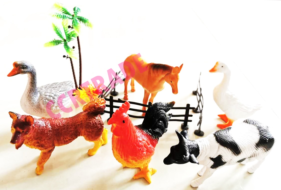 ชุดเรียนรู้ฟาร์มสัตว์เลี้ยง 11 ชิ้นถุง PVC 34 ซม.(1x3)