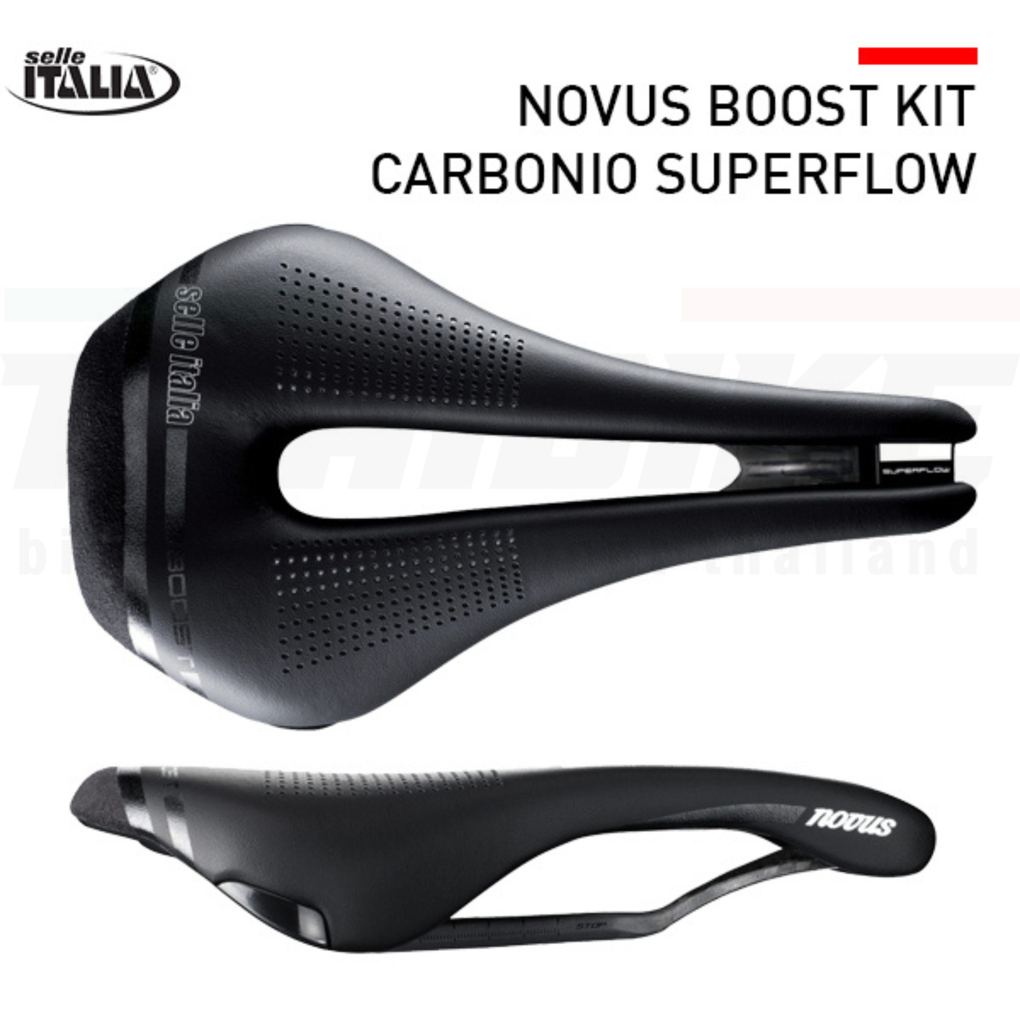 อานจักรยานเสือหมอบ SELLE ITALIA NOVUS BOOST KIT CARBONIO SUPERFLOW