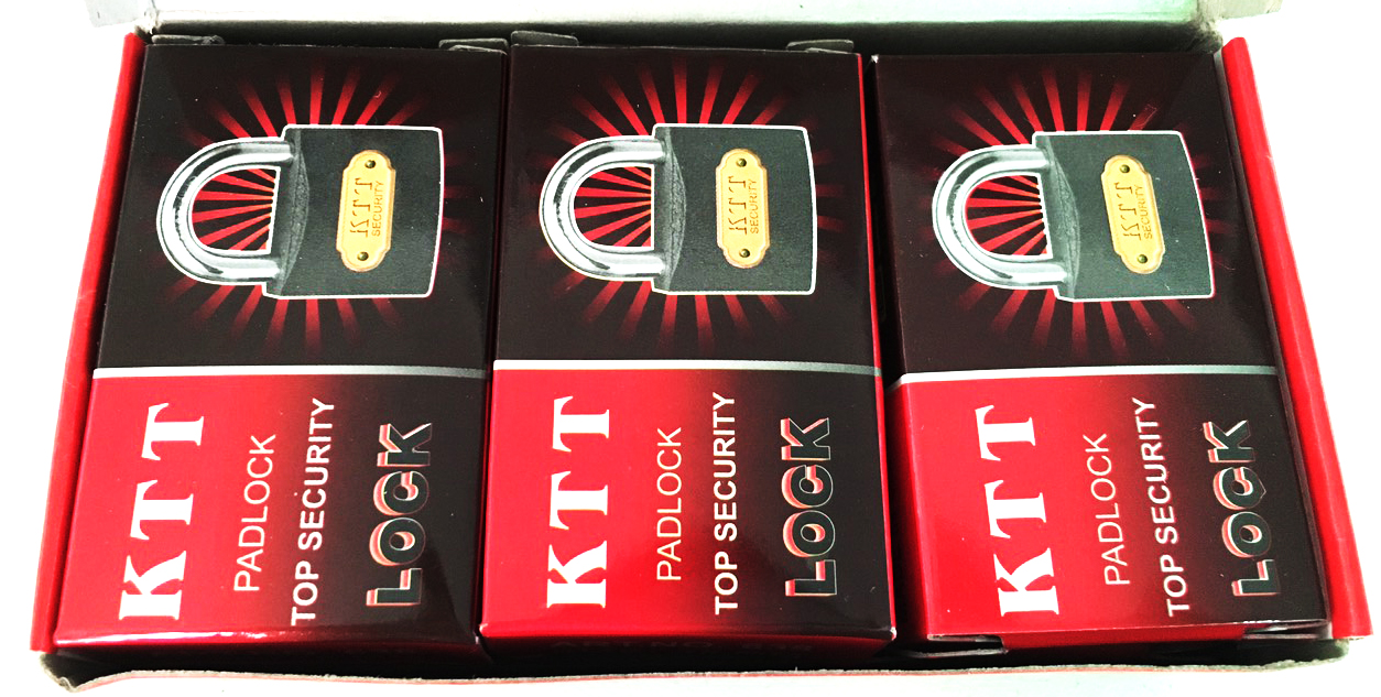 กุญแจดำ KTT 32 มิล คอสั้น+ลูกกุญแจ 3 ลูก