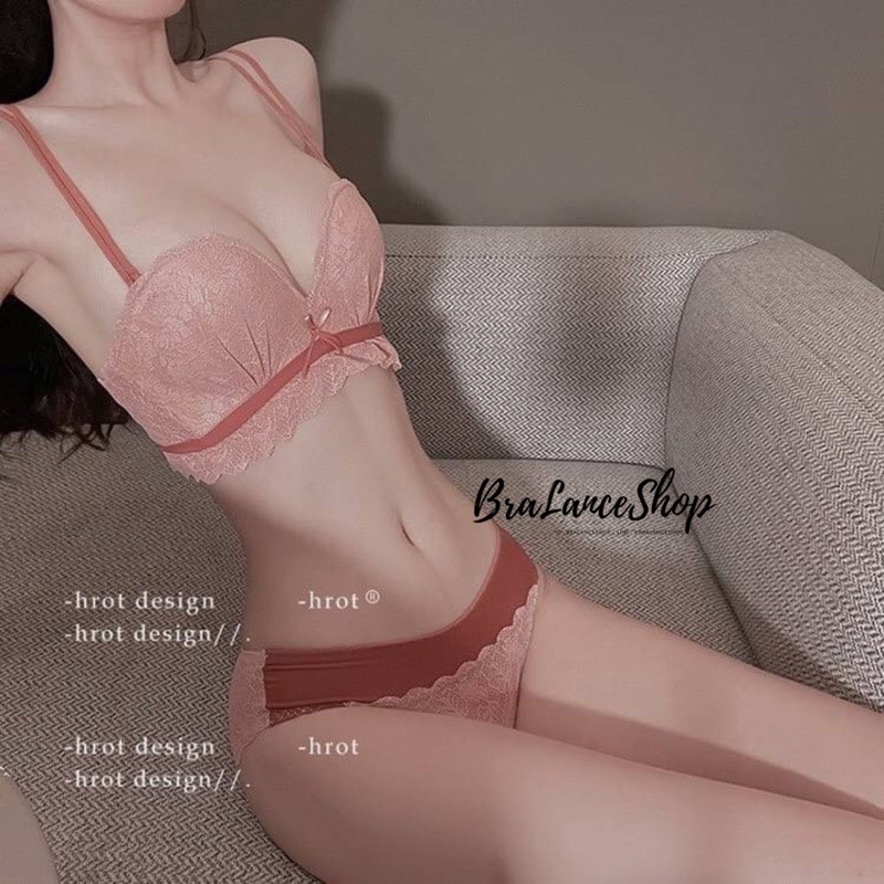 BLS✿1321 Setบรา+กกน. ชุดชั้นในลูกไม้ สไตล์เกาะอก