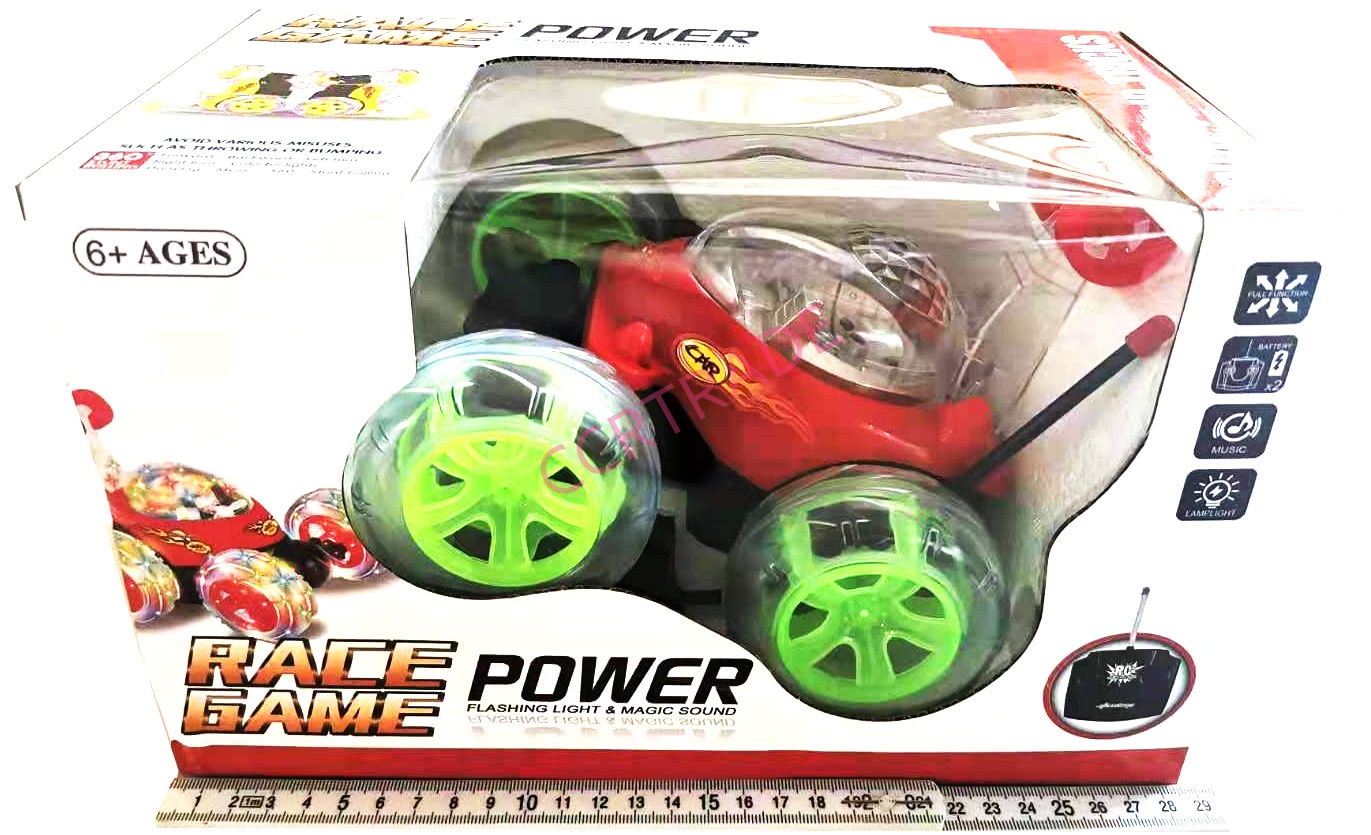 รถวิบากตีลังกาบังคับใหญ่+รีโมท มีเสียง มีไฟกล่องจัมโบ้ 18x29 ซม.(1x3)