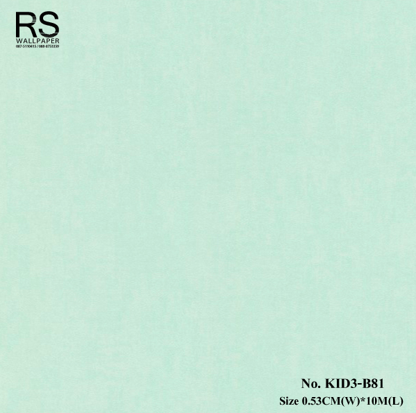 วอลเปเปอร์พื้นสีฟ้าอ่อนอมเขียว No.KID3-B81