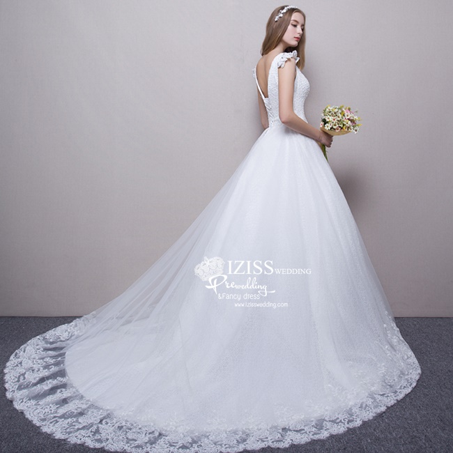 BR213 **พรีออเดอร์**ชุดแต่งงาน&ชุดเจ้าสาวแบบยาวสีขาวเกรดพรีเมี่ยม หรูหราน่ารัก สวยโดดเด่นไม่ซ้ำใคร สวยงามดุจเจ้าหญิง