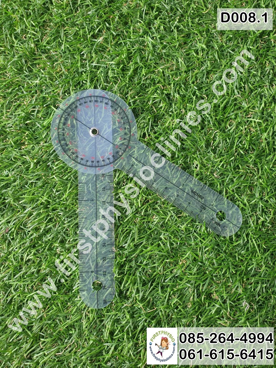 ไม้บรรทัดวัดมุมทางการแพทย์พลาสติก 360 องศา โกนิโอมิเตอร์ ขนาด 6 นิ้ว ไม้บรรทัดวัดองศา Goniometer