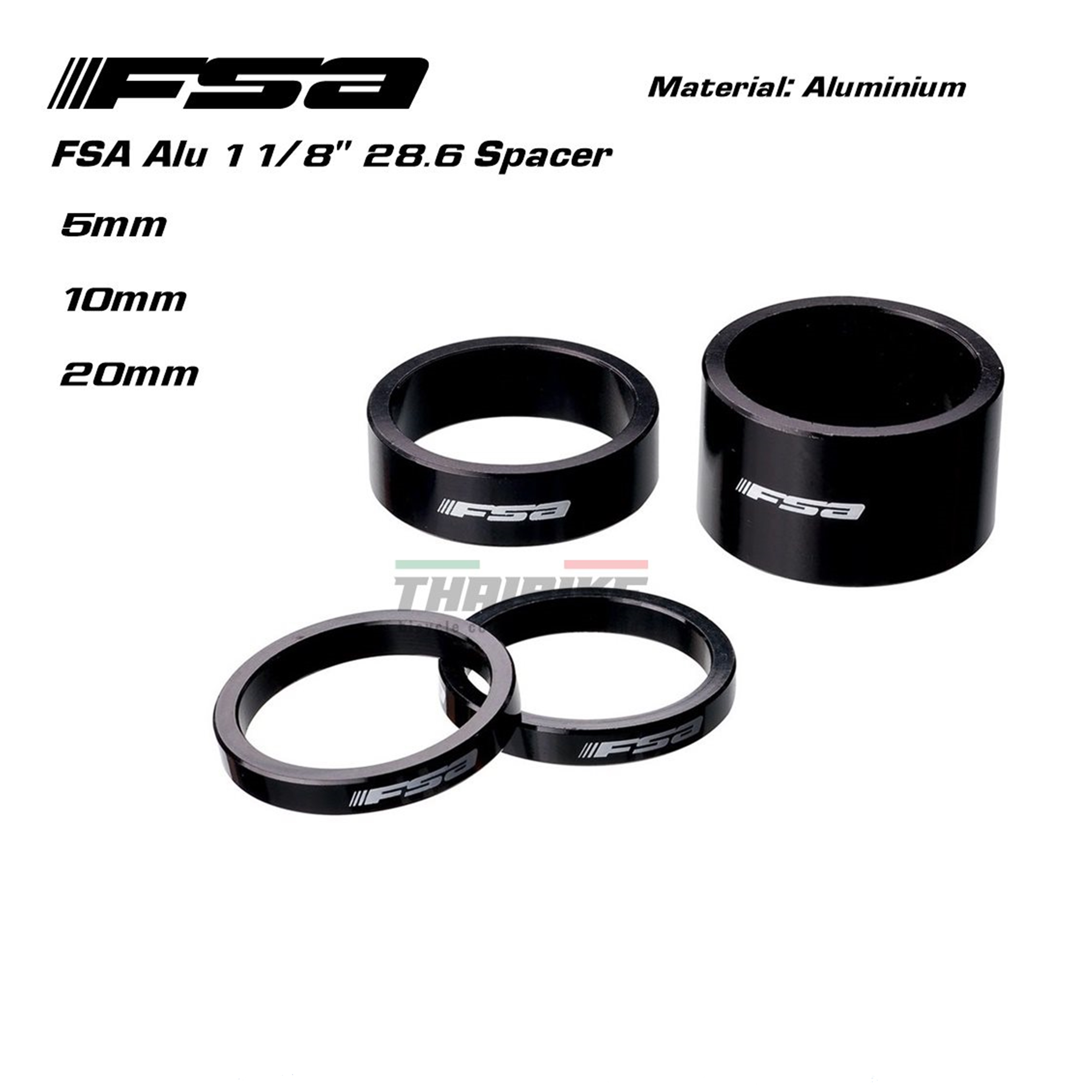 ของแท้ สเปเซอร์แหวนรองถ้วยคออลูมิเนียม FSA H2011 (28.6) 1/8'' แหวนรองคอจักรยาน