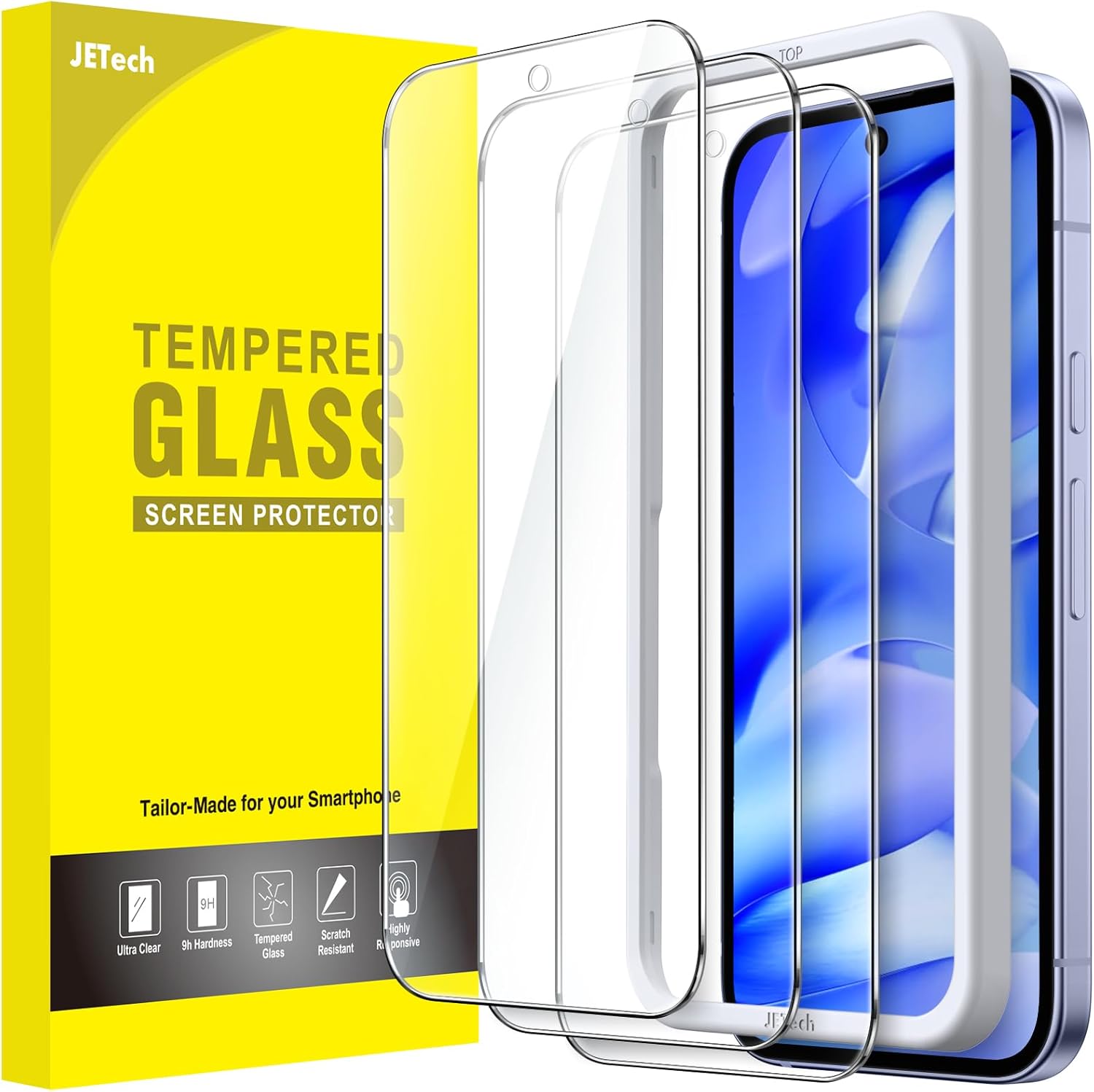 JETech Screen Protector for Google Pixel 9a HD Clear, 3-Pack