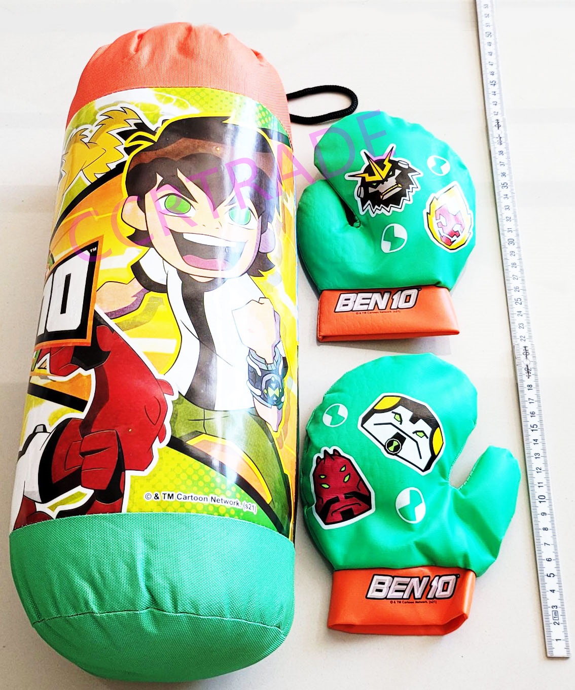 ชุดชกมวยเบนเทน+นวม 2 ชิ้น 14x42 ซม.(ลิขสิทธิ์แท้)(1x3)