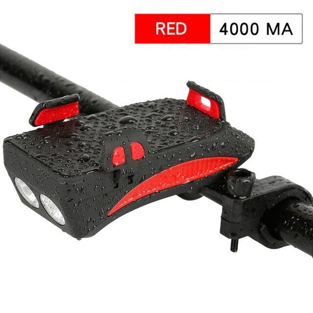 ไฟหน้า+ยึดมือถือ+powerbank+usb+แตร THAIBIKE ติดจักรยาน