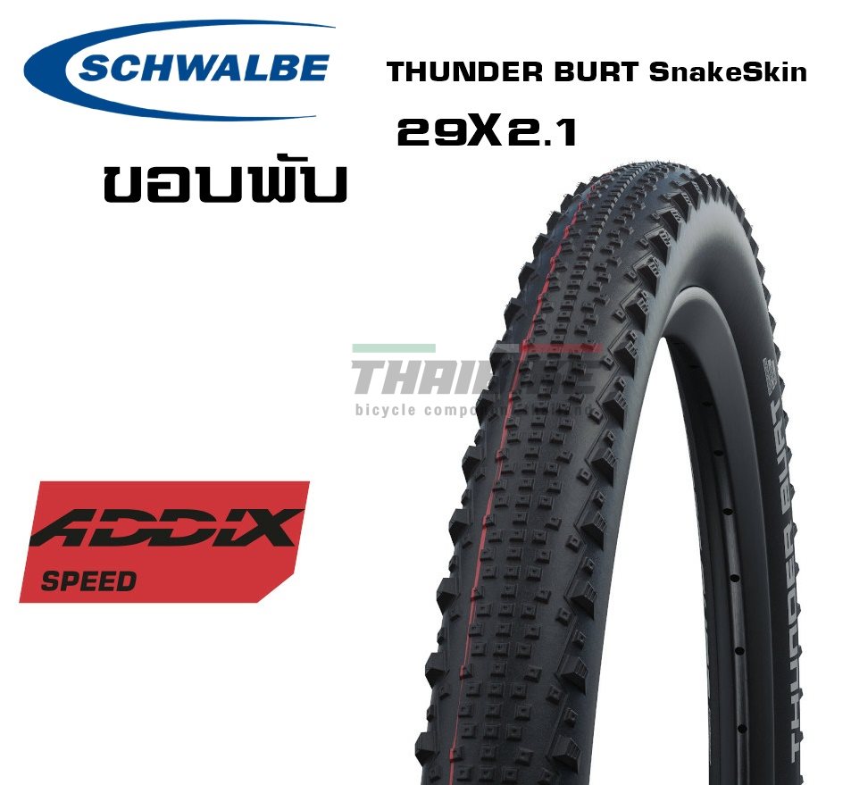 ยางนอกจักรยานเสือภูเขาขอบพับ SCHWALBE THUNDER BURT SnakeSkin 29X2.10