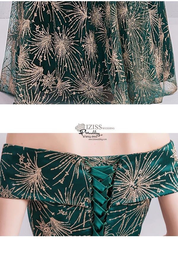 DL080 **พร้อมส่ง** ชุดออกงานสีเขียว ชุดราตรี เดรสยาวออกงาน (Night party dresses) ชุดไปงานแต่งงานสวยๆ "ธีมสีเขียวเข้ม"