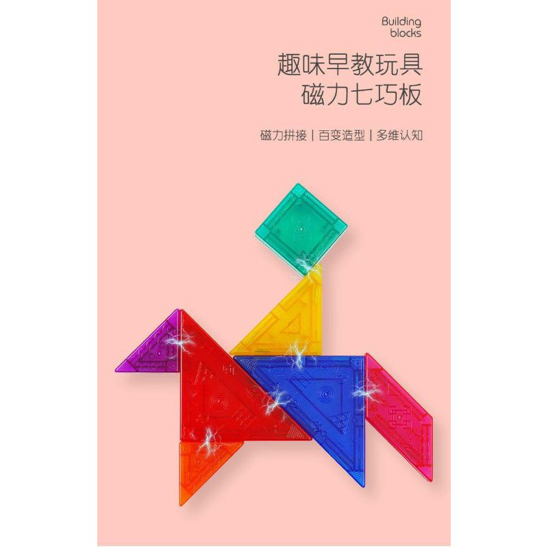 แทนแกรม แม่เหล็ก 3D ตัวต่อแม่เหล็ก พร้อมส่งจากไทย