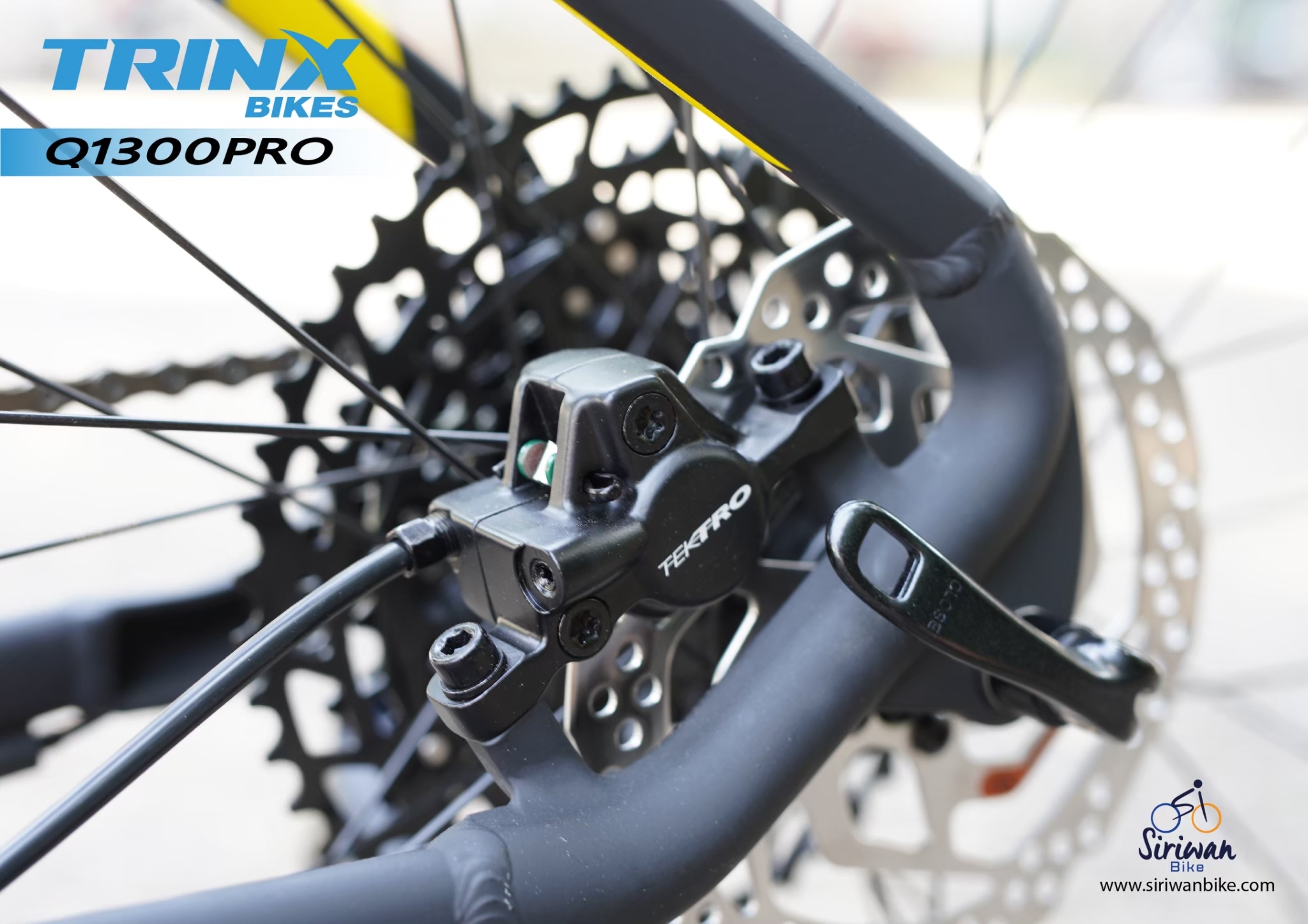 TRINX : Q1300 Pro เสือภูเขาเฟรมอลูมิเนียม ล้อ 29" Boost เกียร์ SRAM SX Eagle 12 สปีด โช้กลมรีโมท ดิสเบรกน้ำมัน Shimano ดุมแบริ่ง แกนสอด