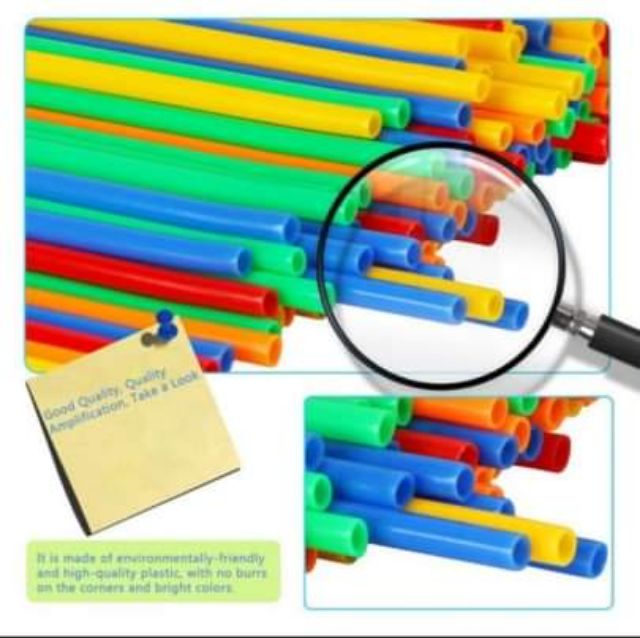 ตัวต่อหลอด แบบหนา ตัวต่อหลอด 4 มิติ 200 ชิ้นหลอด diy ส่งจากไทย❤️ของเล่นปลายเปิด สนุกมาก